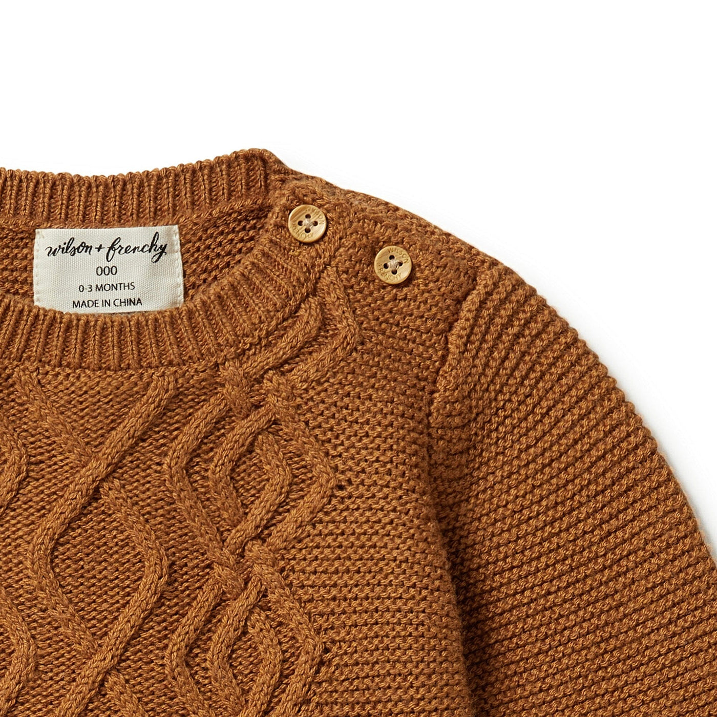 Knitted Cable Jumper - Spice Knitted Jumper Wilson & Frenchy 