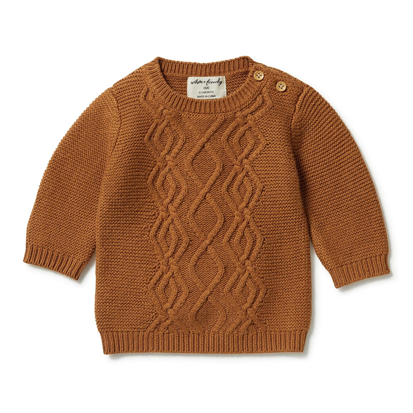 Knitted Cable Jumper - Spice Knitted Jumper Wilson & Frenchy 