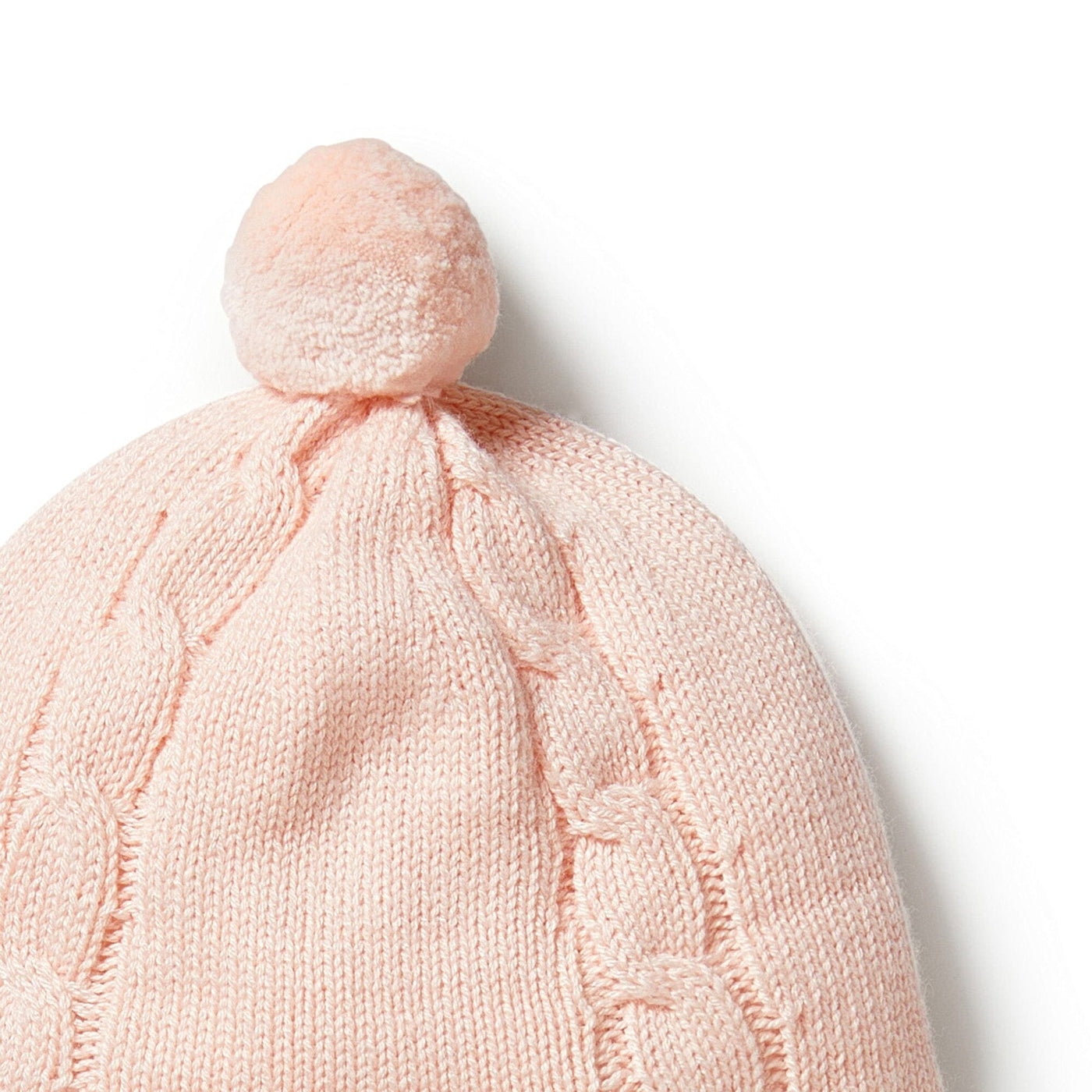 Knitted Mini Cable Bonnet - Blush Beanies Wilson & Frenchy 