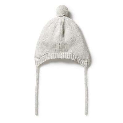 Knitted Mini Cable Bonnet - Grey Melange Beanies Wilson & Frenchy 