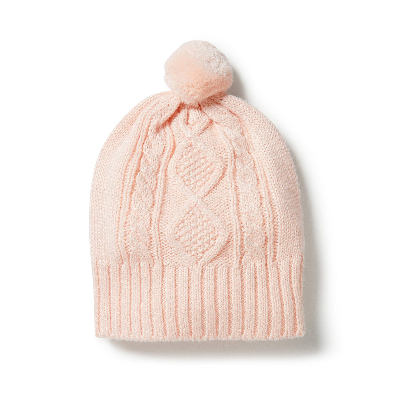 Knitted Mini Cable Hat - Blush Beanies Wilson & Frenchy 