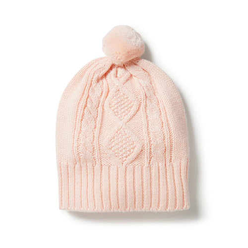 Wilson & Frenchy Knitted Mini Cable Hat - Blush