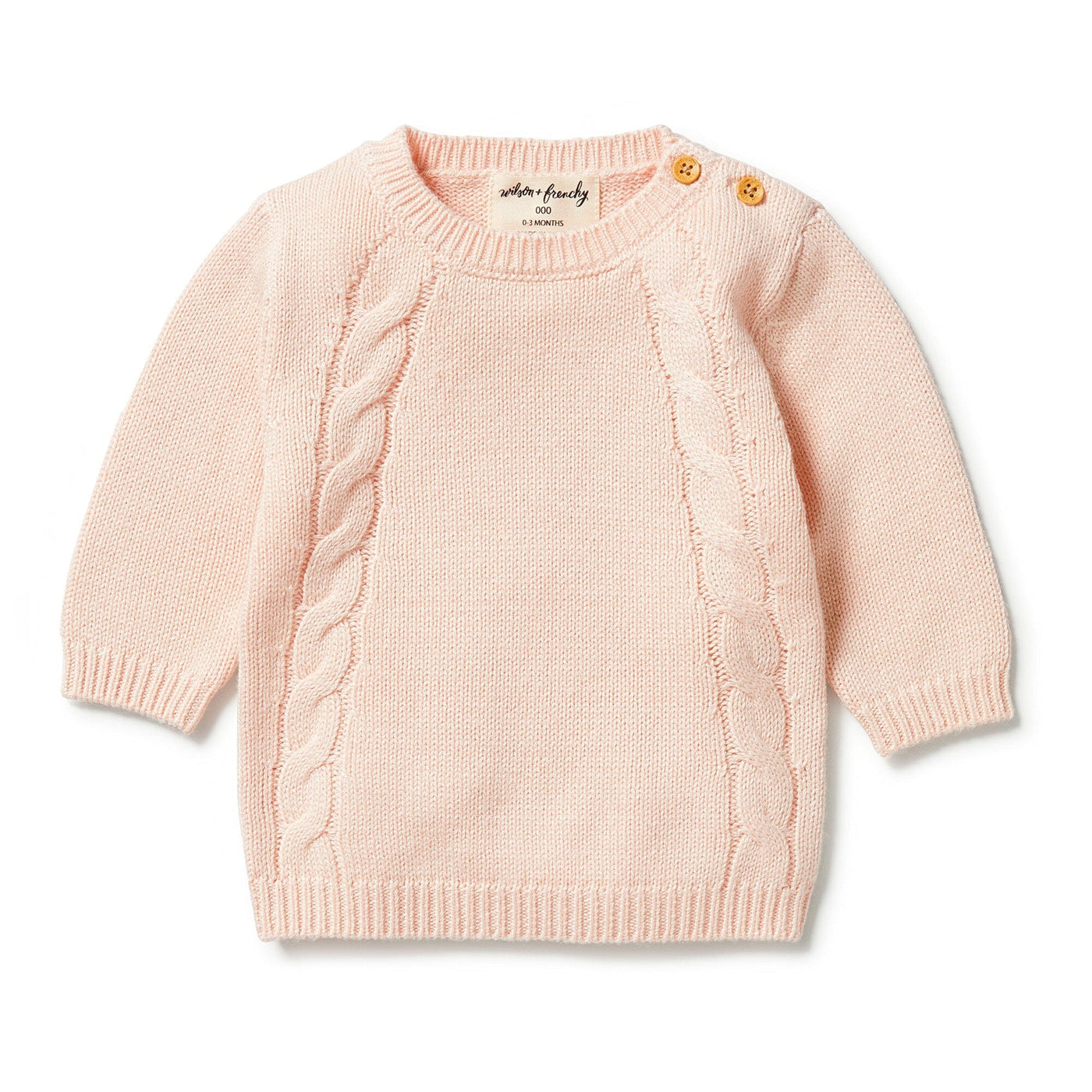 Knitted Mini Cable Jumper - Blush Knitted Jumper Wilson & Frenchy 