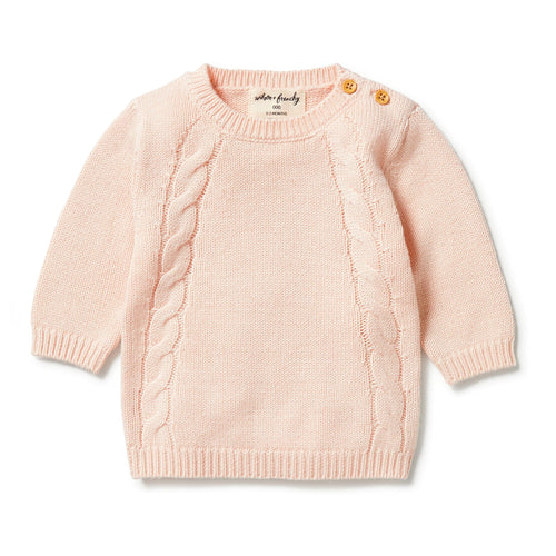 Wilson & Frenchy - Knitted Mini Cable Jumper Blush