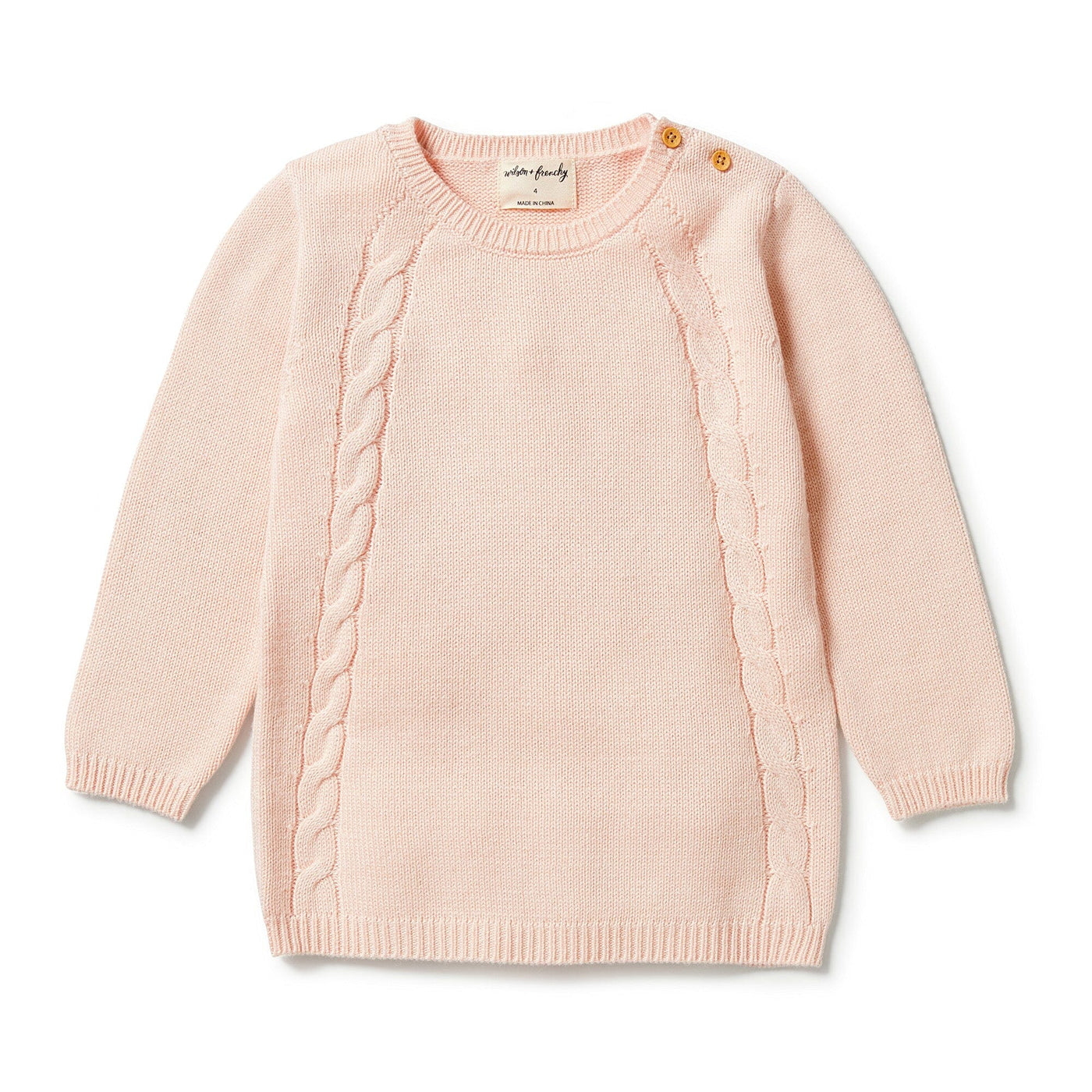 Knitted Mini Cable Jumper - Blush Knitted Jumper Wilson & Frenchy 