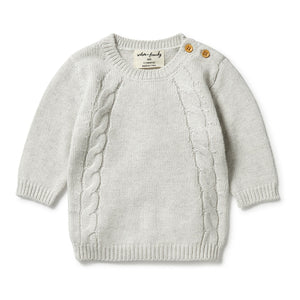 Wilson & Frenchy - Knitted Mini Cable Jumper Grey Melange