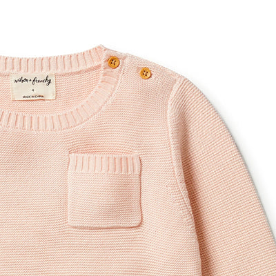 Knitted Pocket Jumper - Blush Knitted Jumper Wilson & Frenchy 