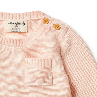 Knitted Pocket Jumper - Blush Knitted Jumper Wilson & Frenchy 