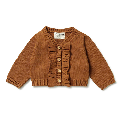 Wilson & Frenchy Knitted Ruffle Cardigan - Spice