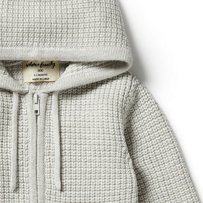 Knitted Zipped Jacket - Grey Melange Jacket Wilson & Frenchy 