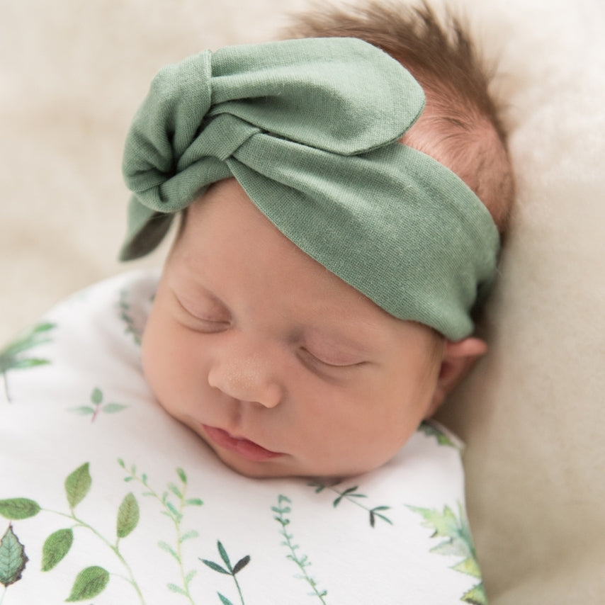 Knot Baby Headband - Olive Headband Snuggle Hunny Kids 