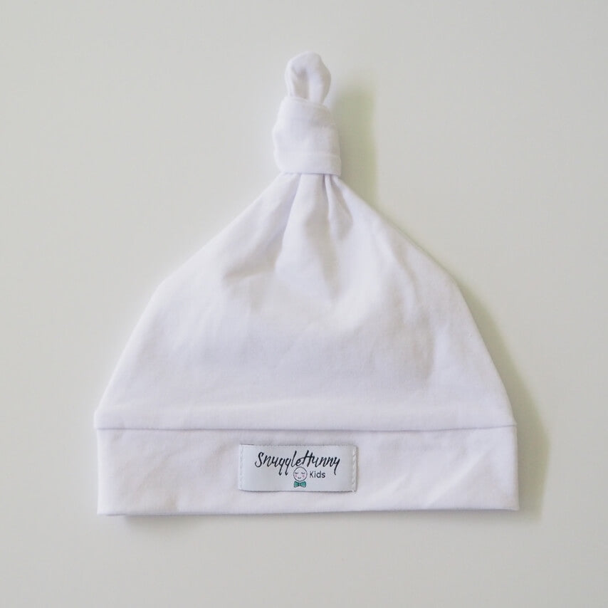 Knotted Beanie - White Beanie Snuggle Hunny Kids 