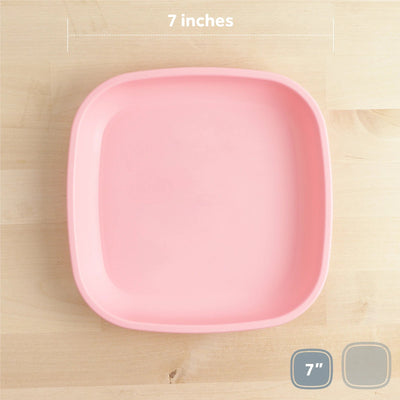 Large Flat Plate Feeding Re-Play Baby Pink 