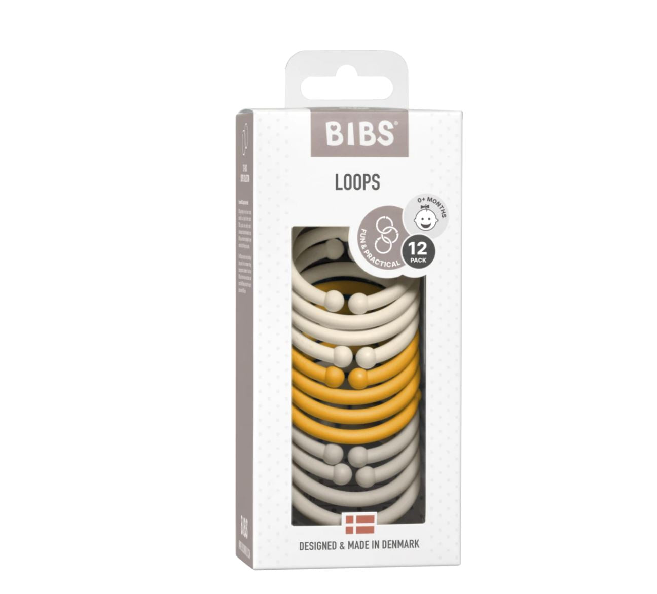 Loops -Ivory/HoneyBee/Sand Teether BIBS Dummies 