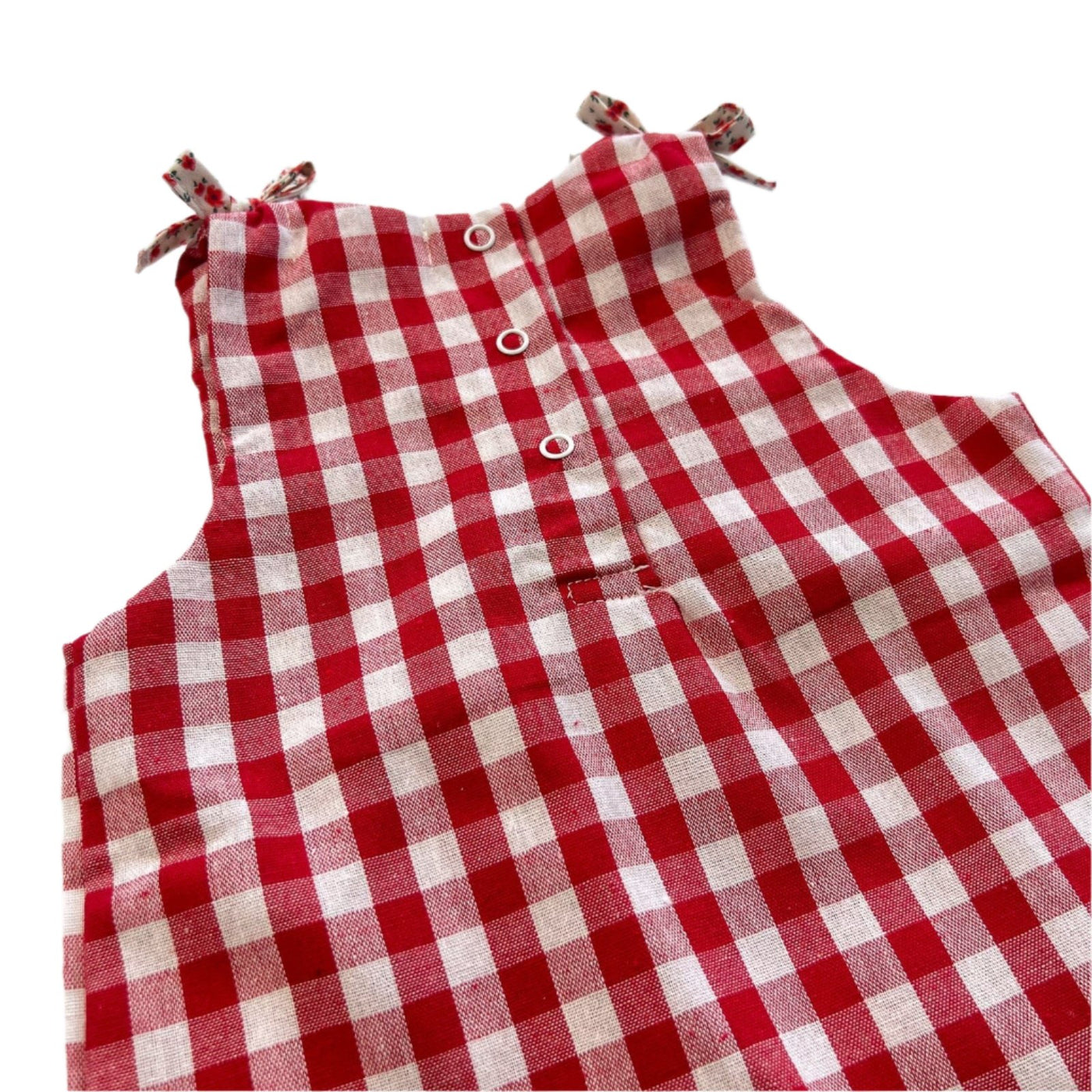 Love Henry Baby Amelia Top - Red Check Short Sleeve Top Love Henry 