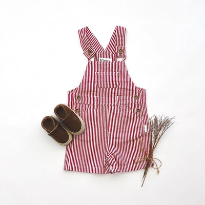 Love Henry Baby Roy Dungaree - Red Pinstripe Overalls Love Henry 