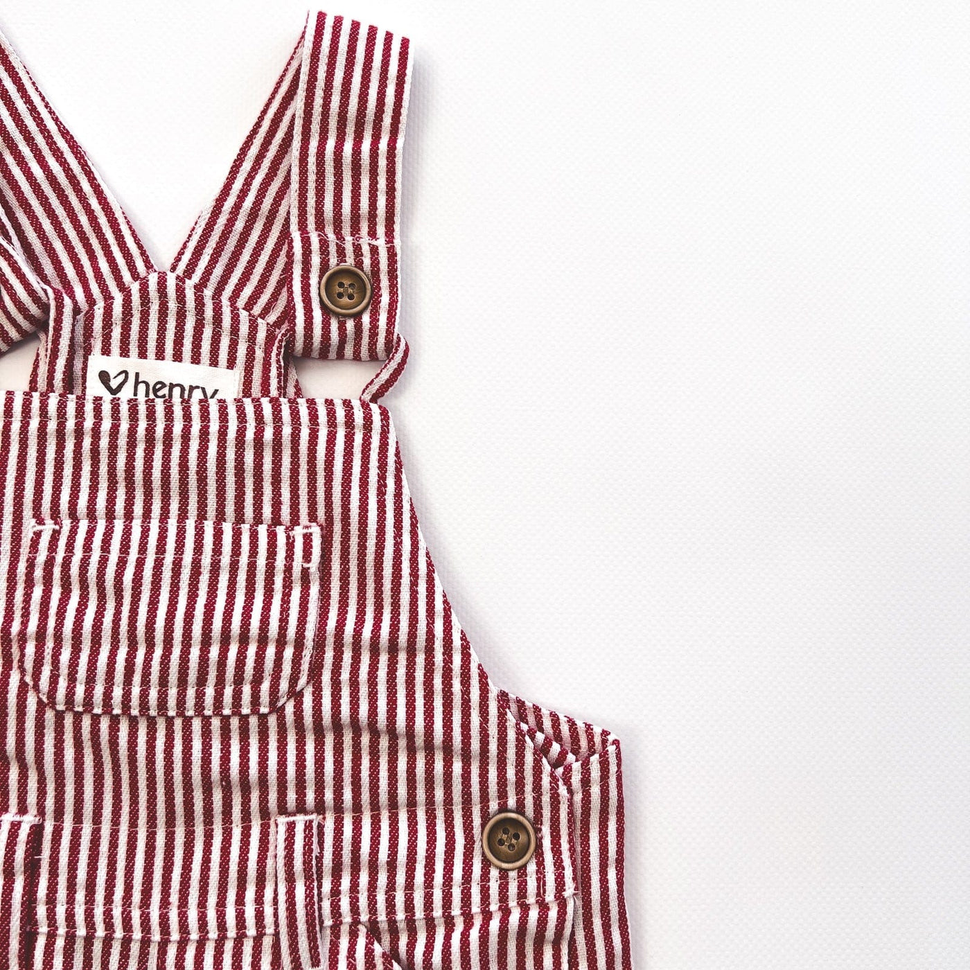 Love Henry Baby Roy Dungaree - Red Pinstripe Overalls Love Henry 