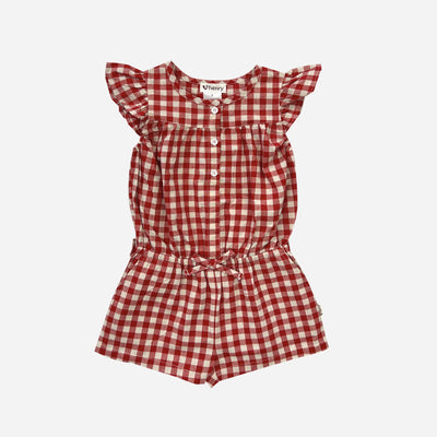 Love Henry Chloe Playsuit - Red Check Playsuit Love Henry 