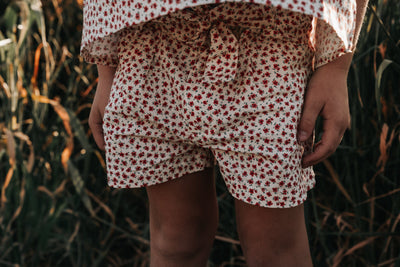 Love Henry Tie Waist Shorts - Petite Poppy Shorts Love Henry 