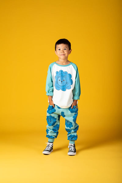 Mane Event Blue T-Shirt - Cream/Blue Long Sleeve T-Shirt Rock Your Baby 