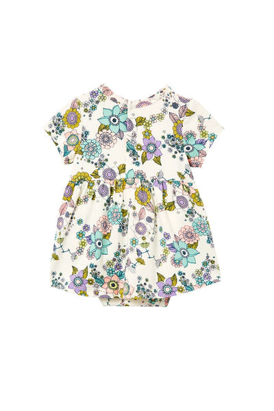 Milky Daisy Chain Baby Dress Short Sleeve Dress Milky 