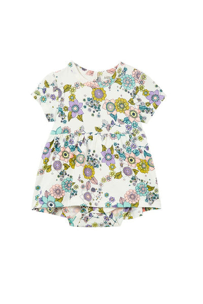 Milky Daisy Chain Baby Dress Short Sleeve Dress Milky 