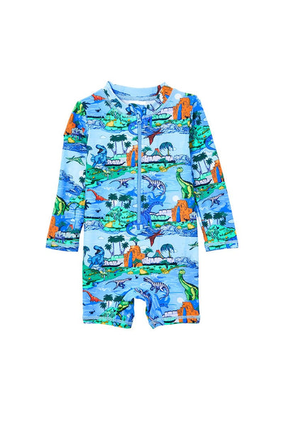 Milky Dinosaur Long Sleeve Swimsuit One-Piece Milky 