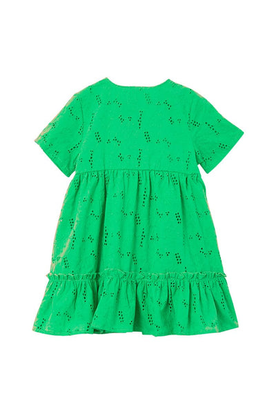 Milky Green Broderie Dress Short Sleeve Dress Milky 