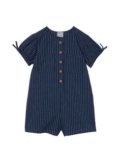 Milky - Navy Stripe Linen Playsuit