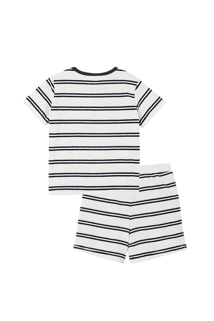 Milky Terry Towelling Set - Blue Check Matching Set Milky 