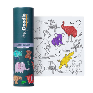 HeyDoodle - Mini Colouring & Doodle Mat | Aussie Animals