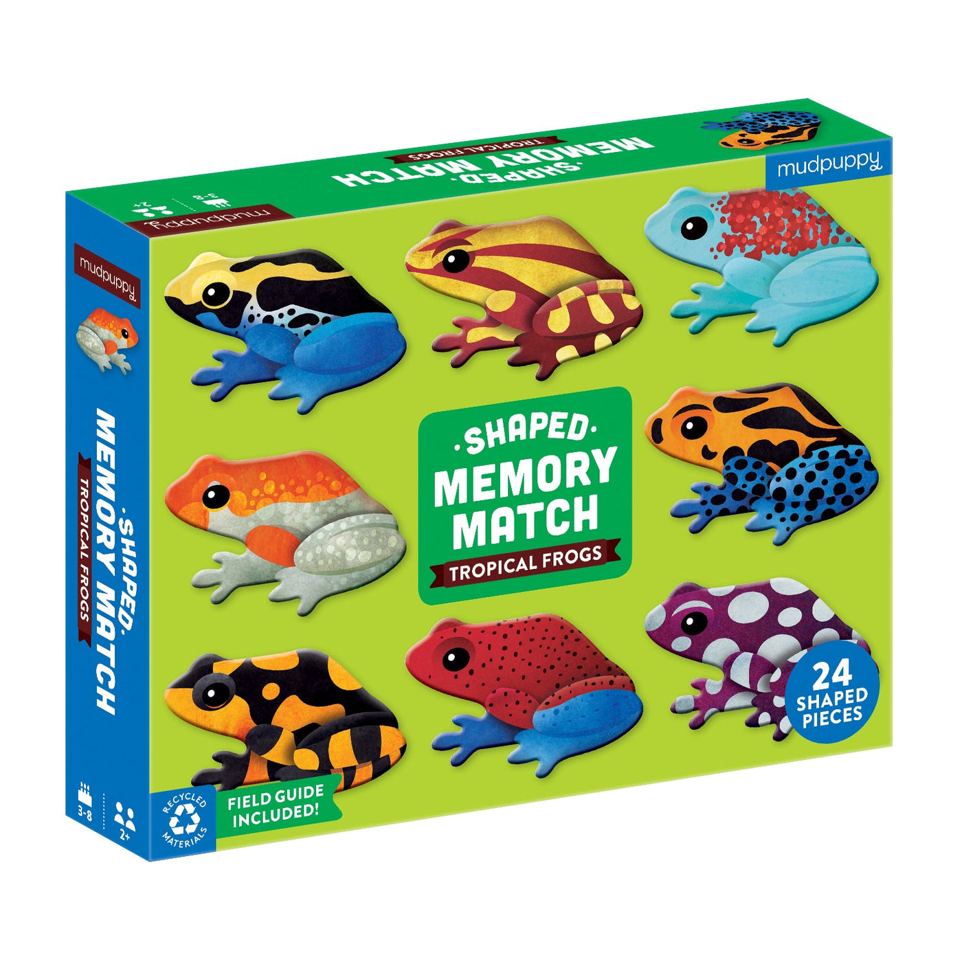 Mudpuppy Shaped Memory Match - Tropical Frogs Educational Toy Mudpuppy 