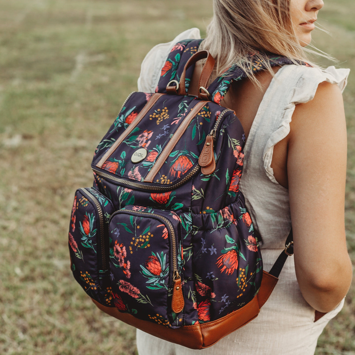 Nappy Backpack - Floral Botanical Backpack OiOi 