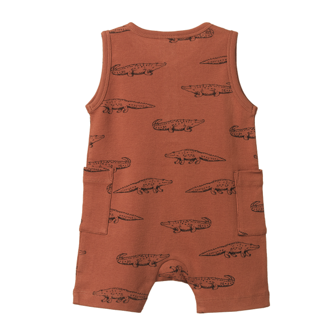 Nature Baby Camper Suit - Crocodile Print Growsuit Nature Baby 