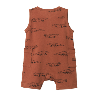 Nature Baby Camper Suit - Crocodile Print Growsuit Nature Baby 
