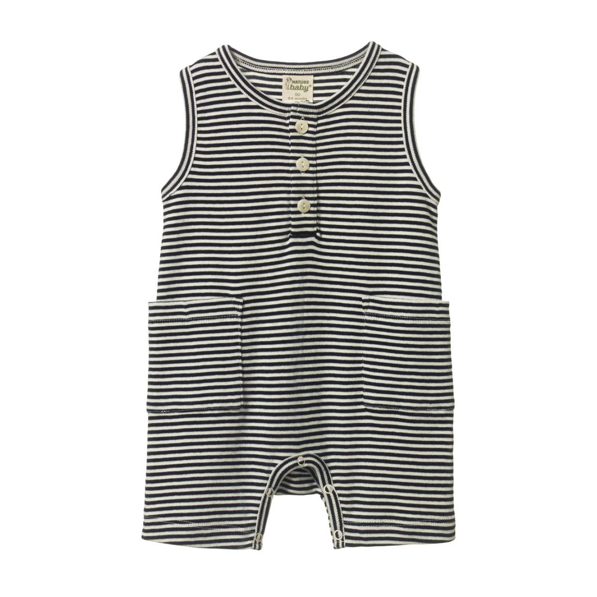 Nature Baby Camper Suit - Navy Stripe Growsuit Nature Baby 