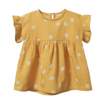 Nature Baby Clara Dress -Chamomile Sunshine Print Short Sleeve Dress Nature Baby 