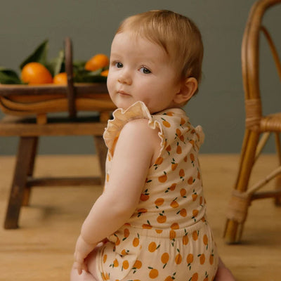 Nature Baby Fleur Bodysuit - Orange Blossom Print Bodysuit Nature Baby 