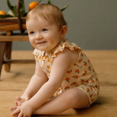 Nature Baby Fleur Bodysuit - Orange Blossom Print Bodysuit Nature Baby 