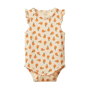 Nature Baby Fleur Bodysuit - Orange Blossom Print