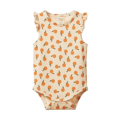 Nature Baby Fleur Bodysuit - Orange Blossom Print Bodysuit Nature Baby 