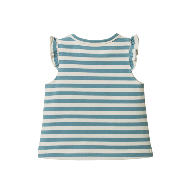 Nature Baby Fleur Tee - Mineral Sea Stripe Short Sleeve Top Nature Baby 