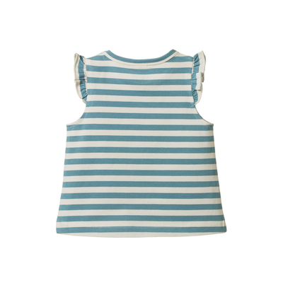 Nature Baby Fleur Tee - Mineral Sea Stripe Short Sleeve Top Nature Baby 