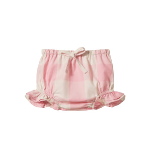 Nature Baby Gingham Petal Bloomers - Summer Rose Check