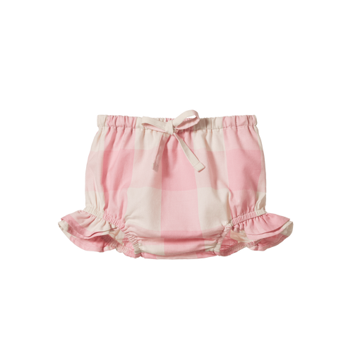 Nature Baby Gingham Petal Bloomers - Summer Rose Check