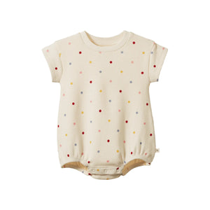 Nature Baby Juno Waffle Romper - Polka Dot Dusky Print