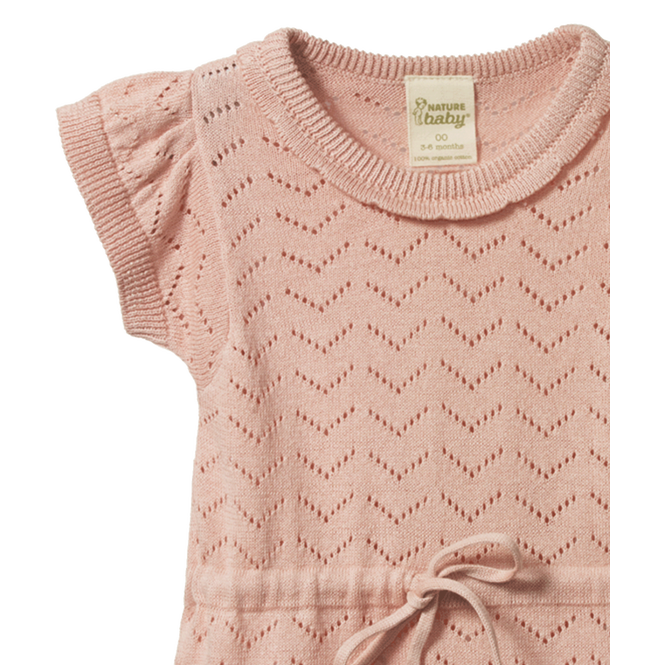 Nature Baby Lottie Suit - Rose Bud Pointelle Playsuit Nature Baby 