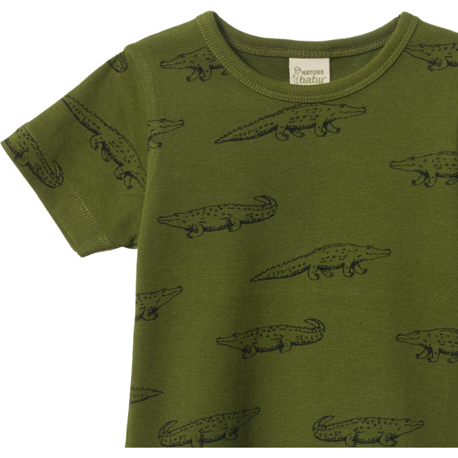 Nature Baby River Tee - Crocodile Jungle Print Short Sleeve T-Shirt Nature Baby 