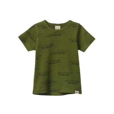 Nature Baby River Tee - Crocodile Jungle Print Short Sleeve T-Shirt Nature Baby 