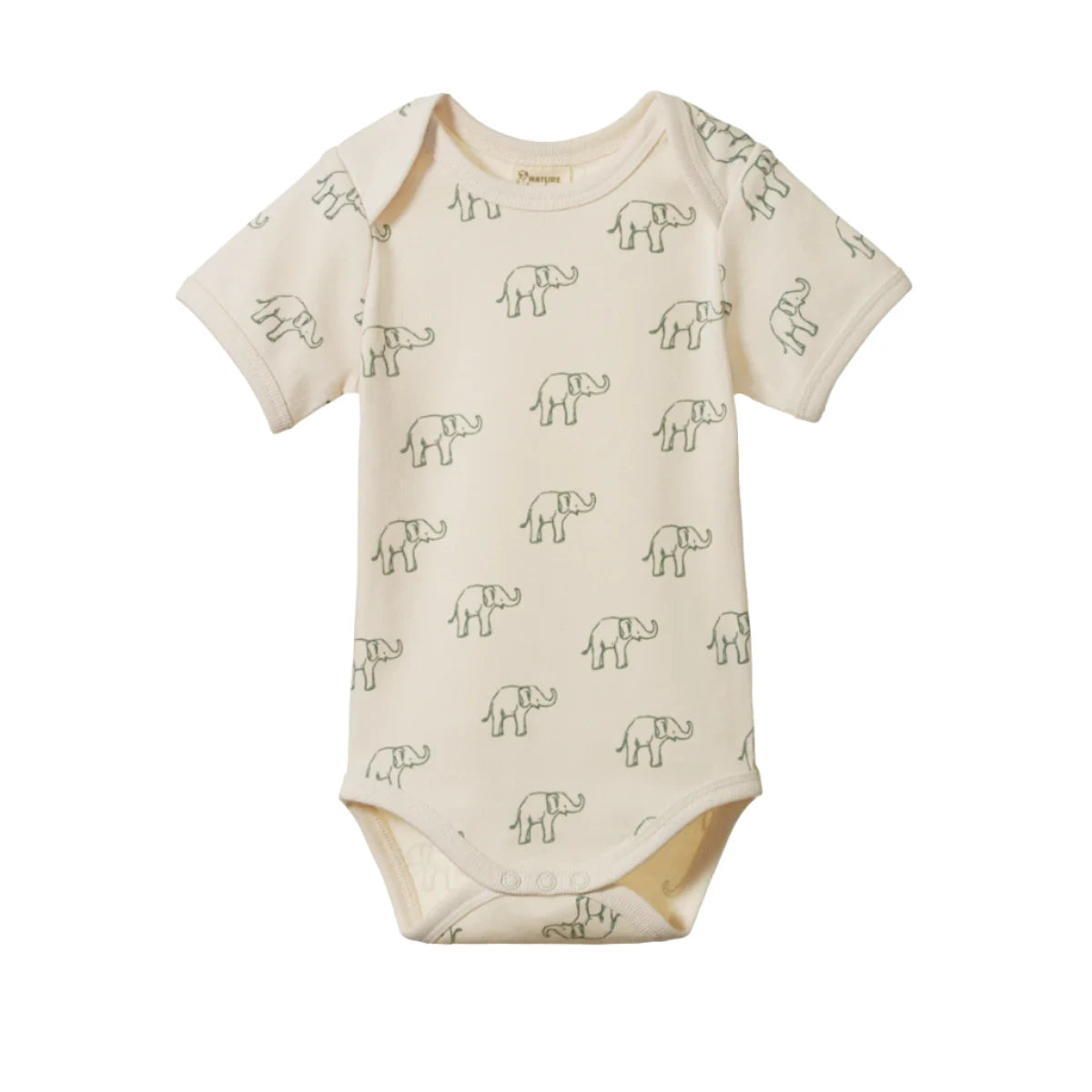 Nature Baby Short Sleeve Bodysuit - Elephant Print Bodysuit Nature Baby 